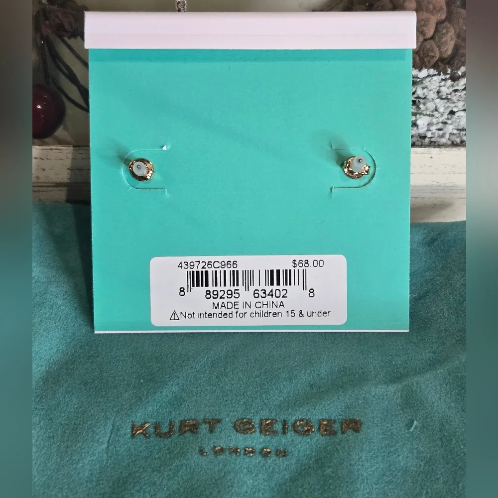 Kurt Geiger Gold and Multicolor Eagle Head Stud Earrings - Picture 5 of 5